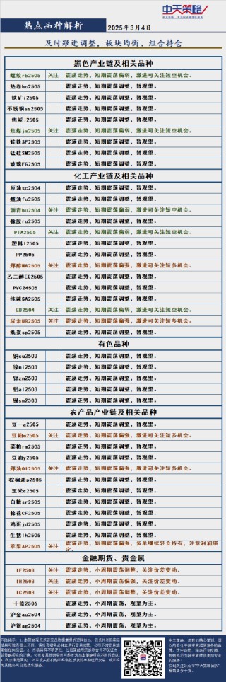 中天策略:3月4日市场分析