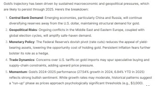 金价今年又将迎来爆发！DeepSeek预测2025年底黄金价格