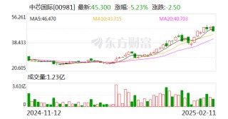 中芯国际：2024年净利润36.99亿元 同比下降23.3%