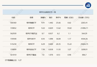 行业ETF风向标丨蛇年“开门大红”，5只软件ETF半日涨幅超8%