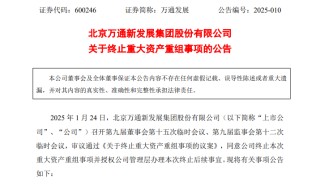 突发！这家A股公司，重大资产重组终止！已筹划1年多