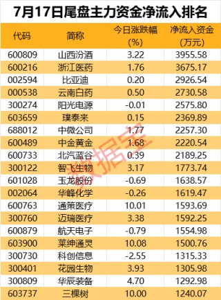 免税龙头获资金抢筹，资金撤离电子板块