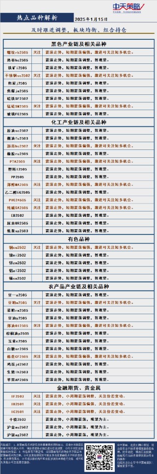 中天策略:1月15日市场分析