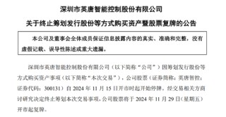 刚刚英唐智控公告，并购终止！明日复牌