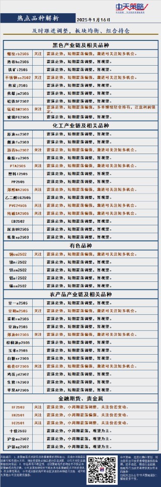 中天策略:1月16日市场分析