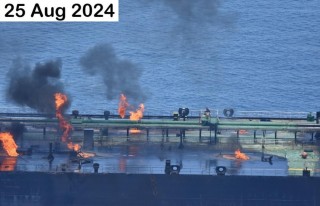 红海遇袭油轮火情持续至今 历史级生态灾难威胁高悬