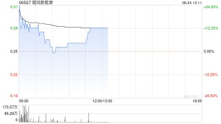 瑞风新能源午后涨超12% 公司将向Atlantis发行1.19亿股新股