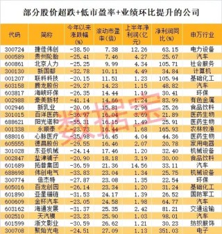 饮料龙头逆市大涨！盈利环比持续提升股揭秘，这些低市盈率个股砸出“黄金坑”