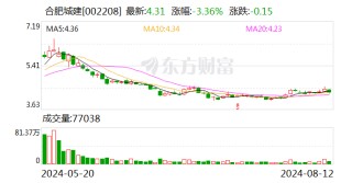 合肥城建：拟对参股公司提供财务资助