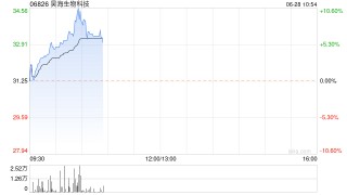 昊海生物科技现涨超6% 公司玻尿酸业务增速强劲