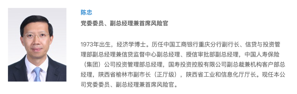 陈忠任中投公司副总经理兼首席风险官-第1张图片