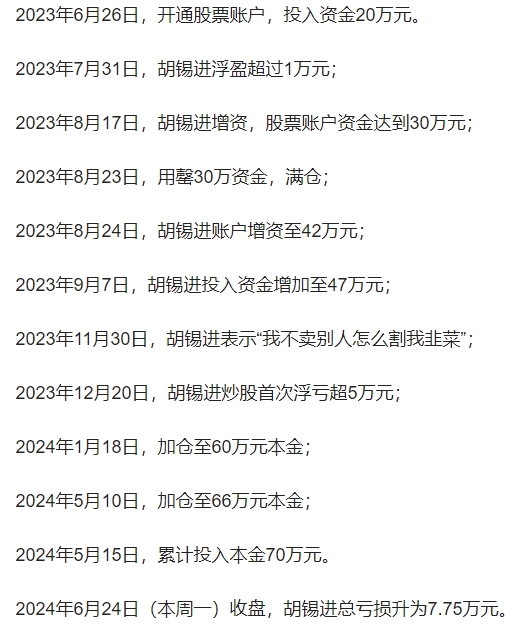 胡锡进入市一周年：终于活成了韭菜的模样-第3张图片