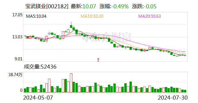 宝武镁业：上半年营业收入同比增15%-第1张图片