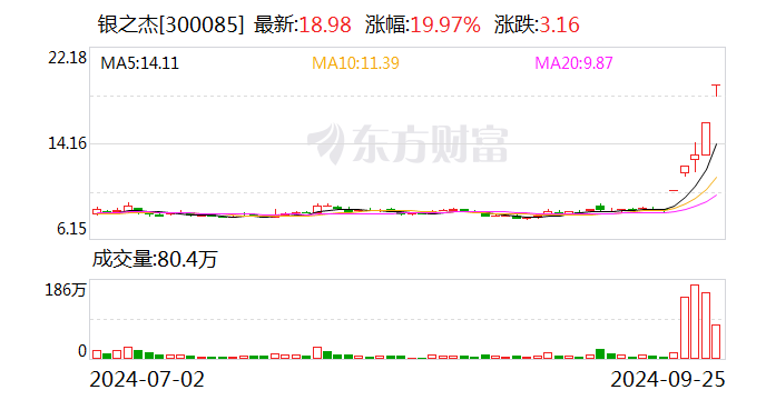 深交所：银之杰5个交易日累涨122% 自然人买入占比达88.17%-第1张图片