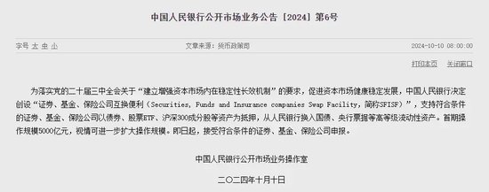 只能投向股票及股票ETF！央行刚刚公告：首次操作，金额500亿元-第3张图片
