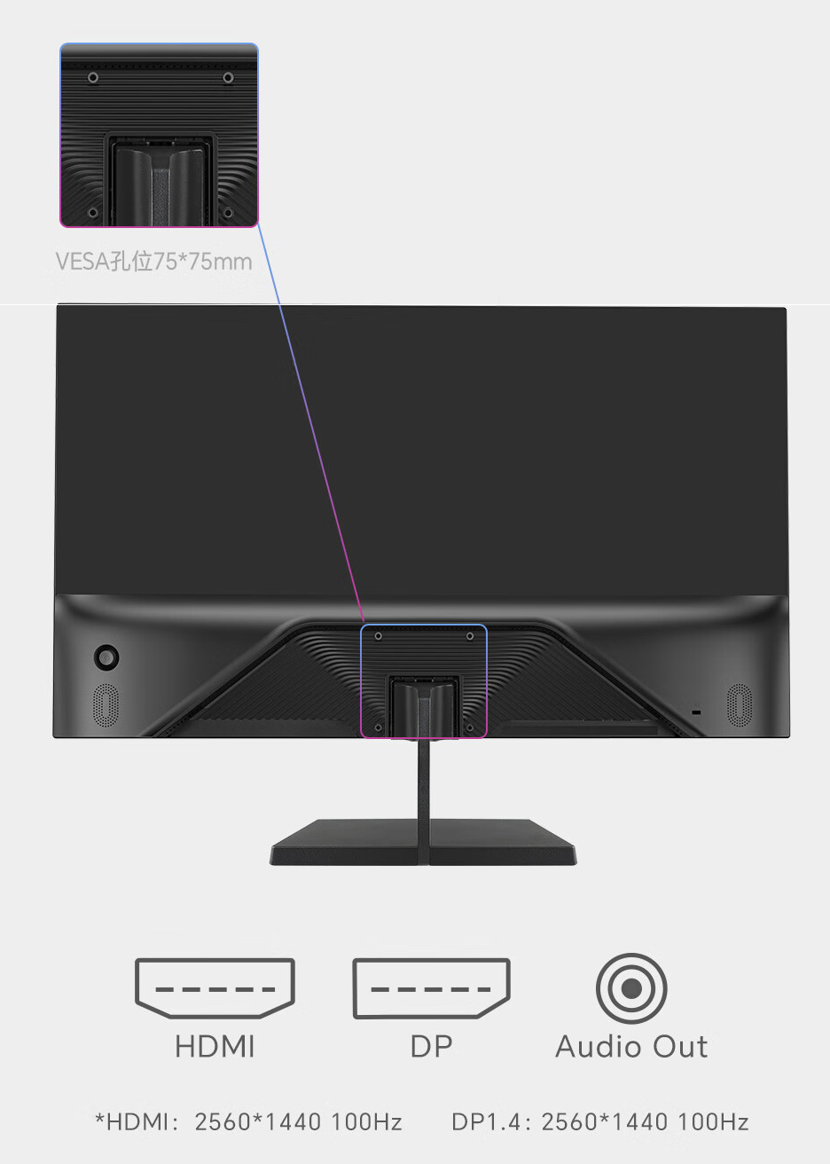 2K 100Hz：盛色“OF27Q”27 英寸显示器 479 元拼团购-第5张图片