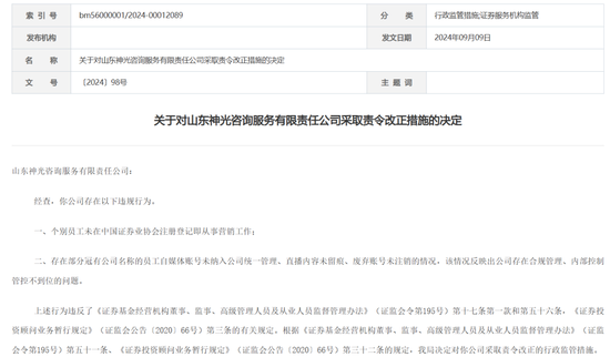 诚信罚单，中证协剑指老牌机构神光咨询-第2张图片
