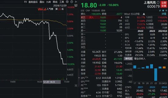 “六一中路”约2亿元砸盘，凤凰“急坠”，尾盘跌停！-第2张图片