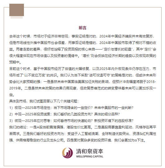 清和泉年度策略|2025发展重回优先：形势比人强 看好四大投资方向-第1张图片