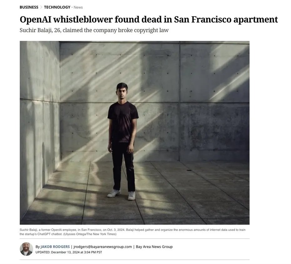 惊人反转！OpenAI吹哨人死于谋杀？公寓被洗劫有打斗痕迹，马斯克发声-第5张图片