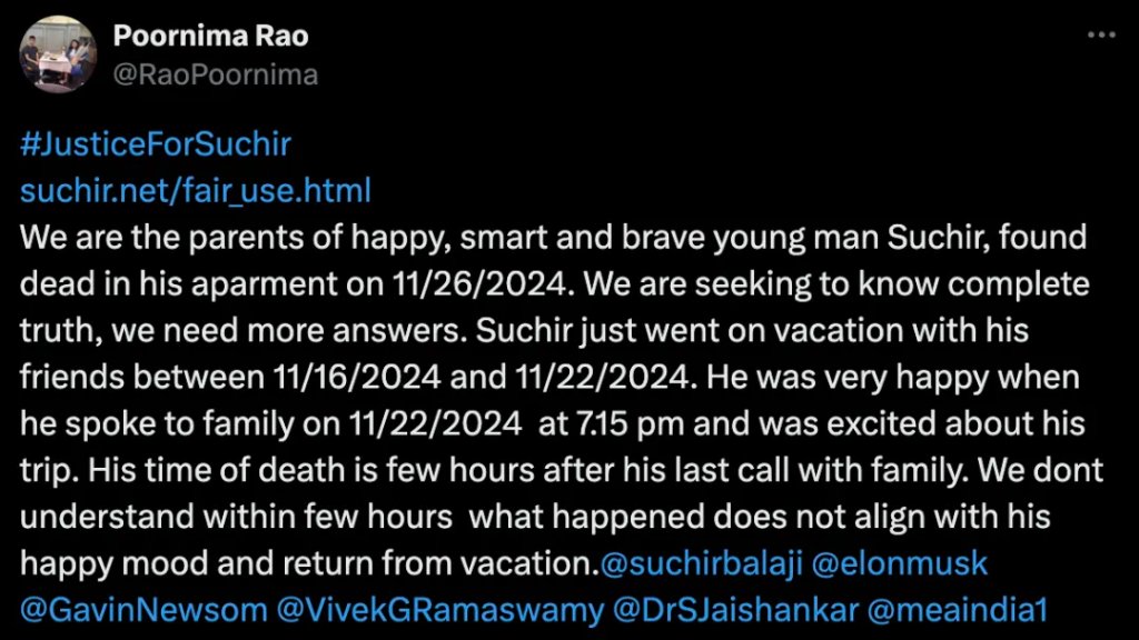 惊人反转！OpenAI吹哨人死于谋杀？公寓被洗劫有打斗痕迹，马斯克发声-第10张图片