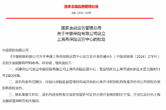 中银保险上海再保险运营中心获批成立-第1张图片