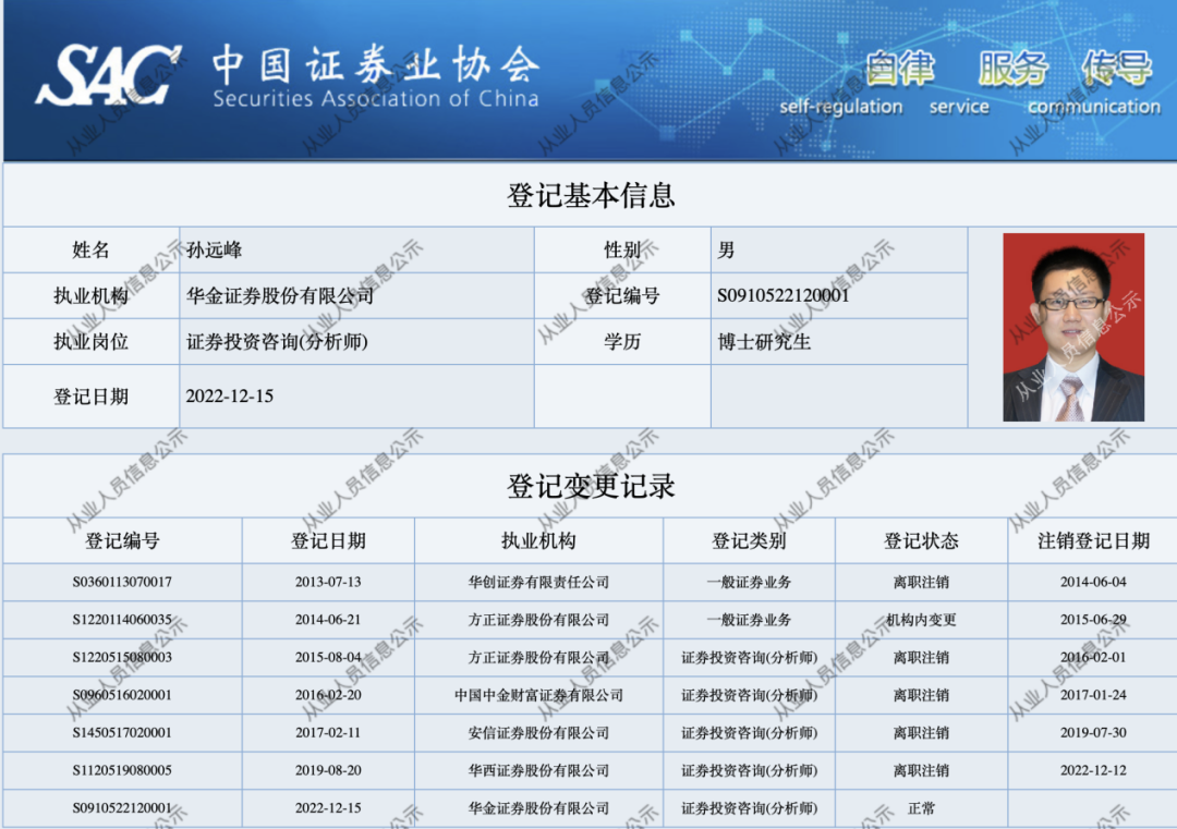 又见券商研究所所长，跳槽！孙远峰拟加盟太平洋证券-第1张图片