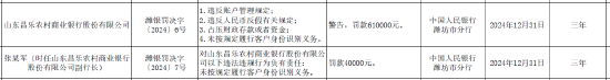 山东昌乐农村商业银行被罚61万元：因违反账户管理规定等四项违法行为类型-第1张图片